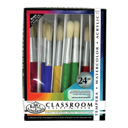 ROYAL BRUSH Royal Brush 1289642 Early Learning Chubby Classroom Value Pack; Assorted Size; Pack of 24 1289642